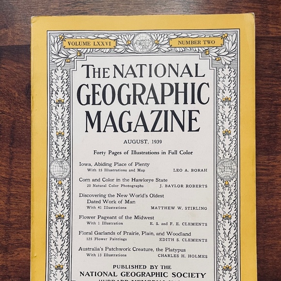 Vintage 1939 Antique National Geographic Print Ads August Art History Geography - Picture 1 of 1